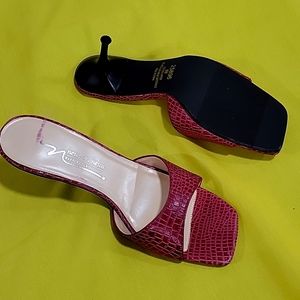 Pair Size 9m.  Women's "Henna" Croco Slide Pumps